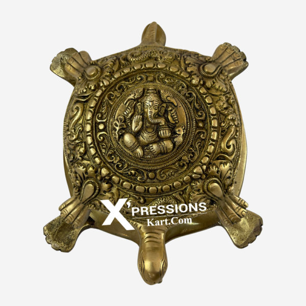 Brass Turtle With Ganesh