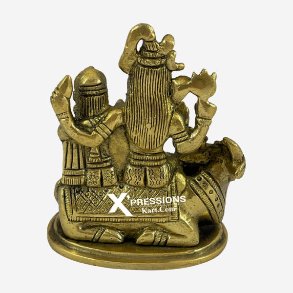 brass shiv family nandi idols