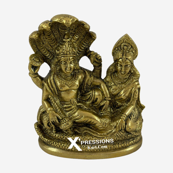 brass vishnu laxmi idol